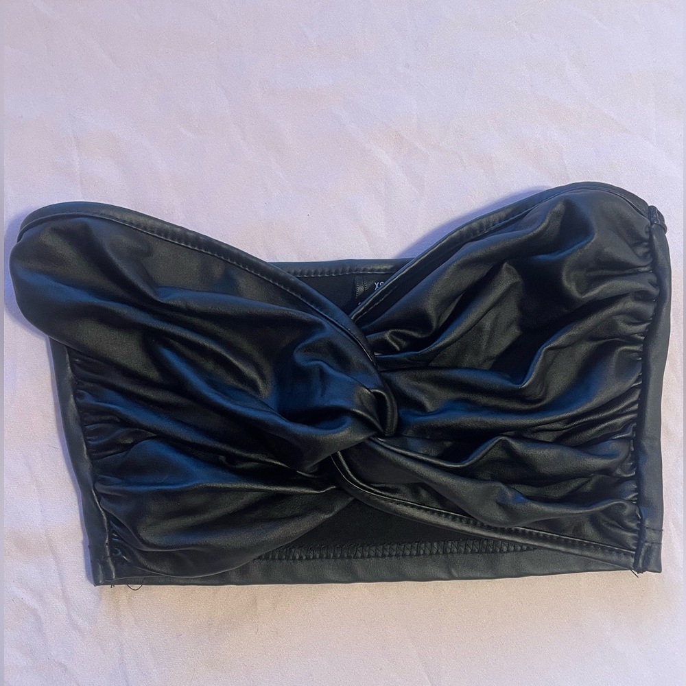 Leather crop top